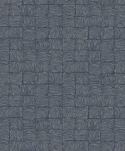 product image for Organic Squares Peel & Stick Wallpaper in Blue Denim 74