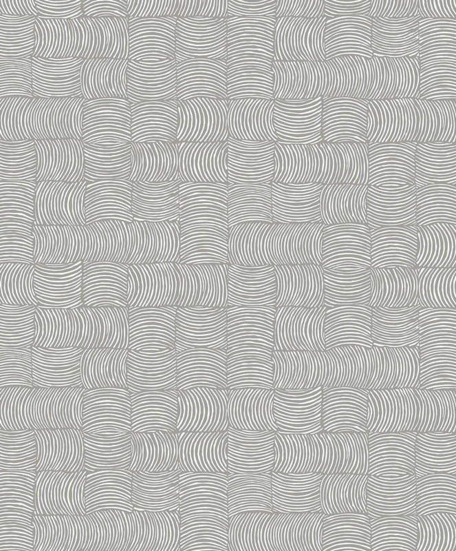 media image for Organic Squares Peel & Stick Wallpaper in Fog Grey 259