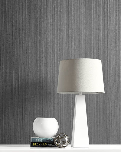 product image for Natural Stria Wallpaper in Gunmetal and Glitter from the Essential Textures Collection by Seabrook Wallcoverings 44