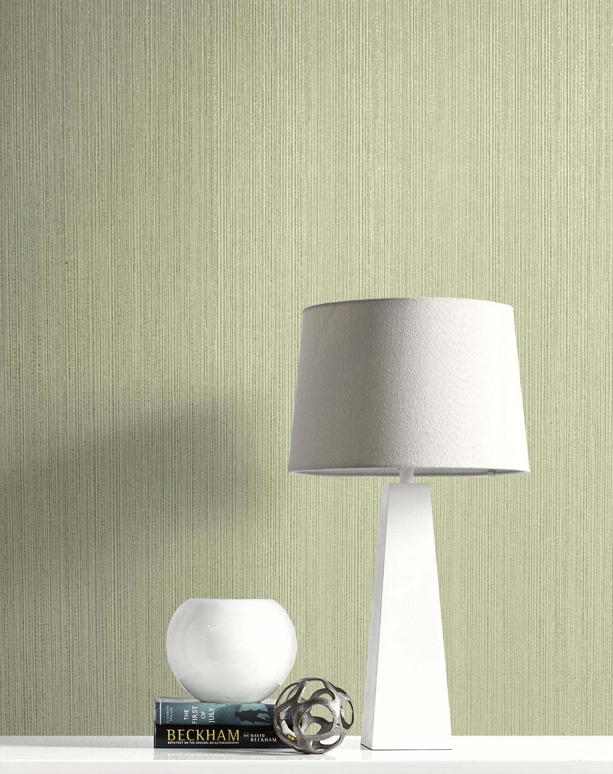 Shop Natural Stria Wallpaper in Olive and Glitter from the Essential ...