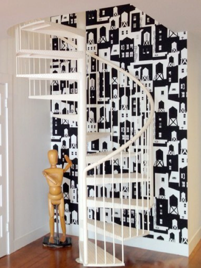 product image for New York City Watertowers Wallpaper in Black & White design by Tom Slaughter for Cavern Home 13
