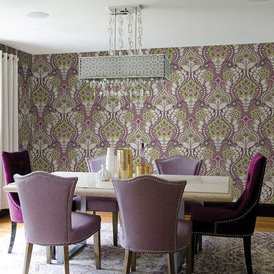 product image for Night Bloom Damask Wallpaper in Grey from the Moonlight Collection by Brewster Home Fashions 92