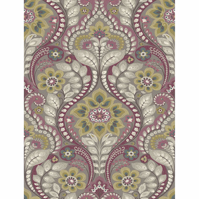 product image for Night Bloom Damask Wallpaper in Grey from the Moonlight Collection by Brewster Home Fashions 68