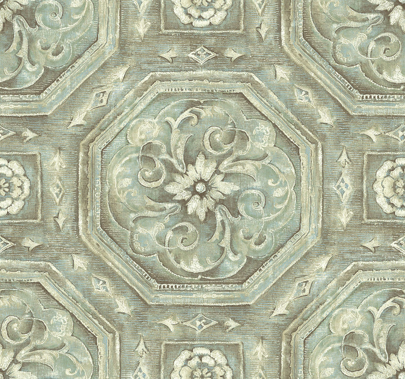 media image for nouveau tile wallpaper in oxidized metal from the nouveau collection by wallquest 1 264