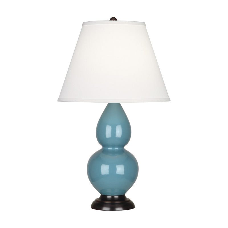 media image for steel blue glazed ceramic double gourd accent lamp by robert abbey ra ob10 6 286