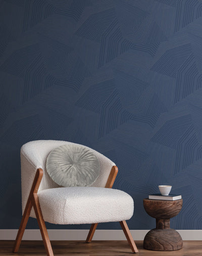 product image for Dotted Maze Wallpaper in Navy 13