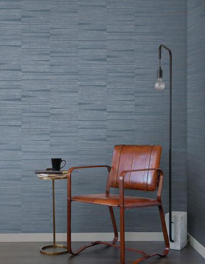 product image for Line Stripe Wallpaper in Indigo 57