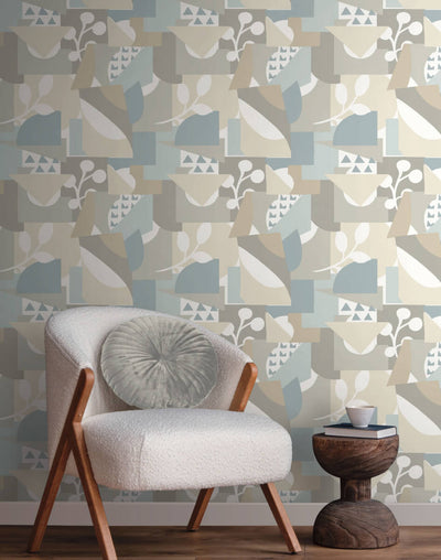 product image for Cut Outs Wallpaper in Sky Blue 76