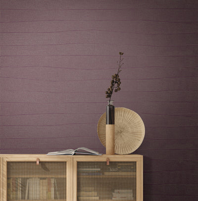 product image for Natural Grid Wallpaper in Mulberry 5