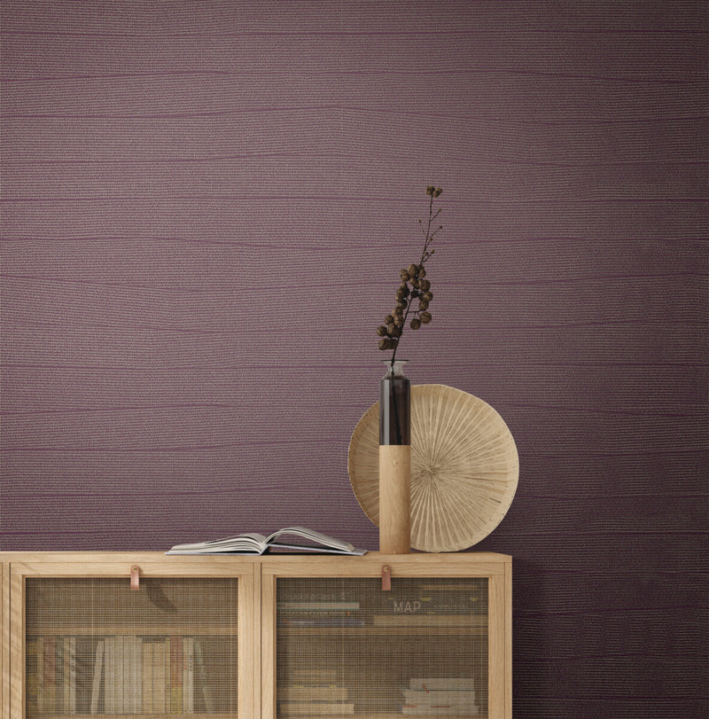 media image for Natural Grid Wallpaper in Mulberry 277