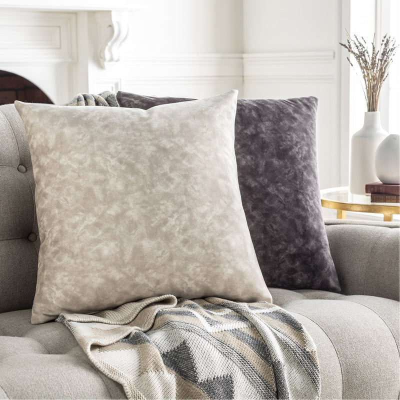 media image for Collins OIS-002 Velvet Square Pillow in Charcoal & Medium Gray by Surya 233