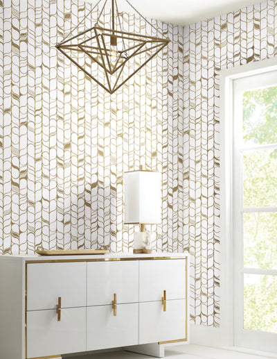 product image for Perfect Petals Wallpaper in White/Gold by Candice Olson for York Wallcoverings 96