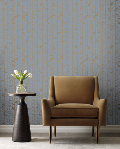 product image for Perfect Petals Wallpaper in Blue/Gold by Candice Olson for York Wallcoverings 54