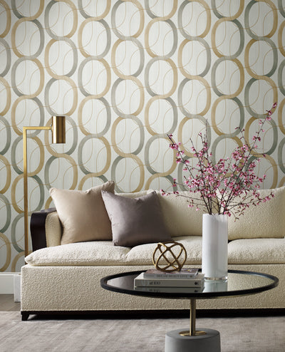 product image for Interlock Wallpaper in Dark Taupe by Candice Olson for York Wallcoverings 69