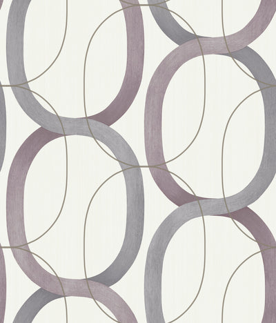 product image of Interlock Wallpaper in Plum by Candice Olson for York Wallcoverings 513