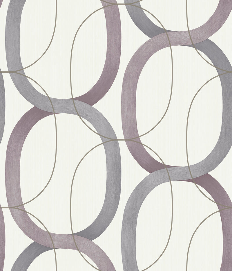 media image for Interlock Wallpaper in Plum by Candice Olson for York Wallcoverings 22