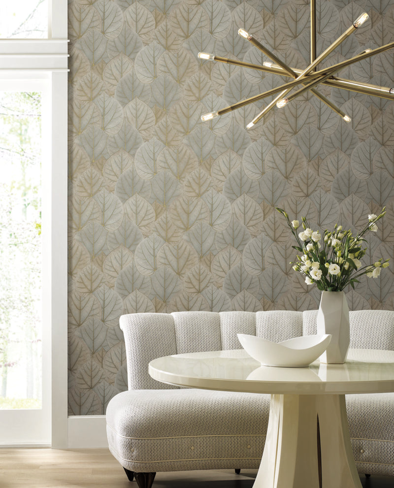 media image for Leaf Concerto Wallpaper in Taupe by Candice Olson for York Wallcoverings 263