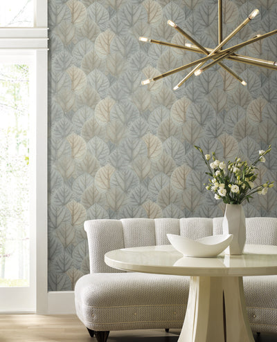 product image for Leaf Concerto Wallpaper in Blue/Taupe by Candice Olson for York Wallcoverings 79