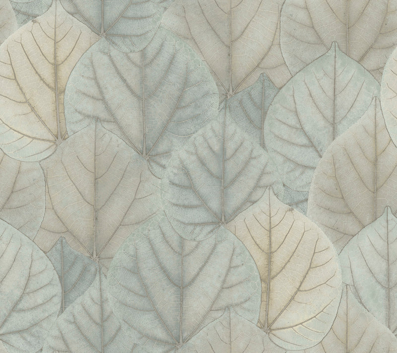 media image for Leaf Concerto Wallpaper in Blue/Taupe by Candice Olson for York Wallcoverings 256