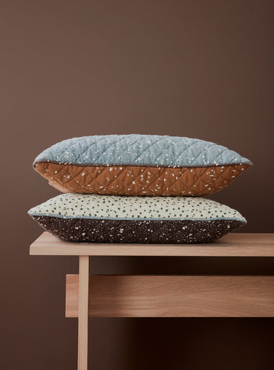 product image for quilted aya cushion caramel blue by oyoy 3 9
