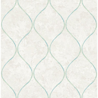 product image of Ogee Wallpaper in Blue, Green, and Off-White from the French Impressionist Collection by Seabrook Wallcoverings 57