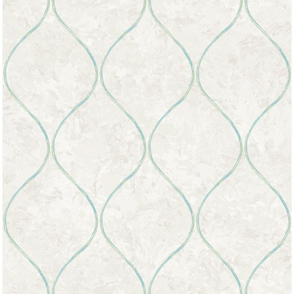 media image for Ogee Wallpaper in Blue, Green, and Off-White from the French Impressionist Collection by Seabrook Wallcoverings 263