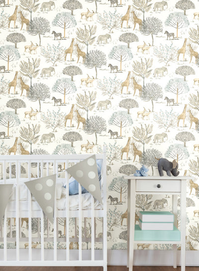 product image of On The Savanna Wallpaper in Neutral from the A Perfect World Collection by York Wallcoverings 516
