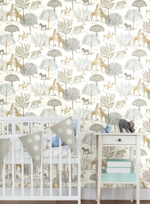 media image for On The Savanna Wallpaper in Neutral from the A Perfect World Collection by York Wallcoverings 261