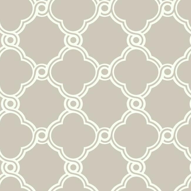 media image for Open Trellis Wallpaper in Taupe from the Silhouettes Collection by York Wallcoverings 282