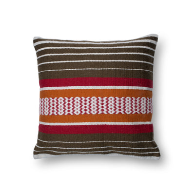 product image of Brown & Multi Indoor/Outdoor Pillow by Loloi 543