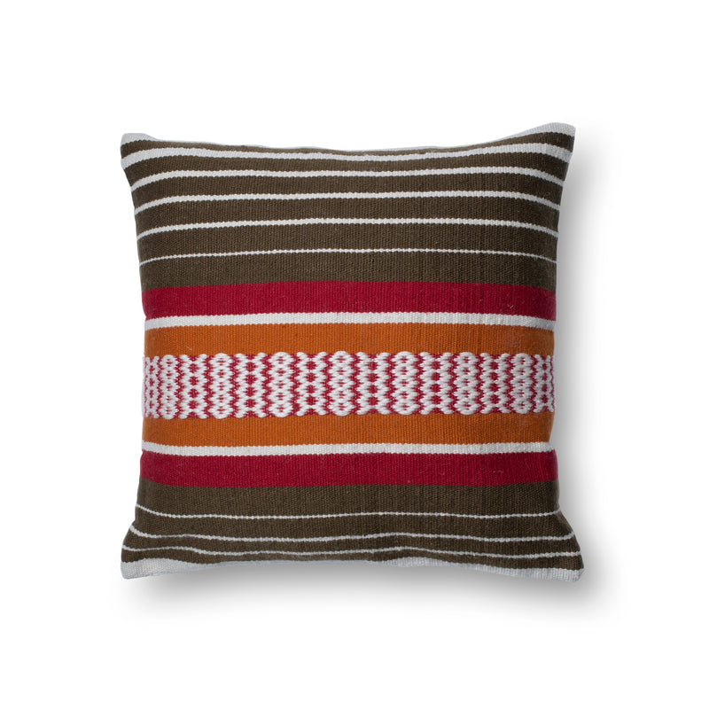 media image for Brown & Multi Indoor/Outdoor Pillow by Loloi 210