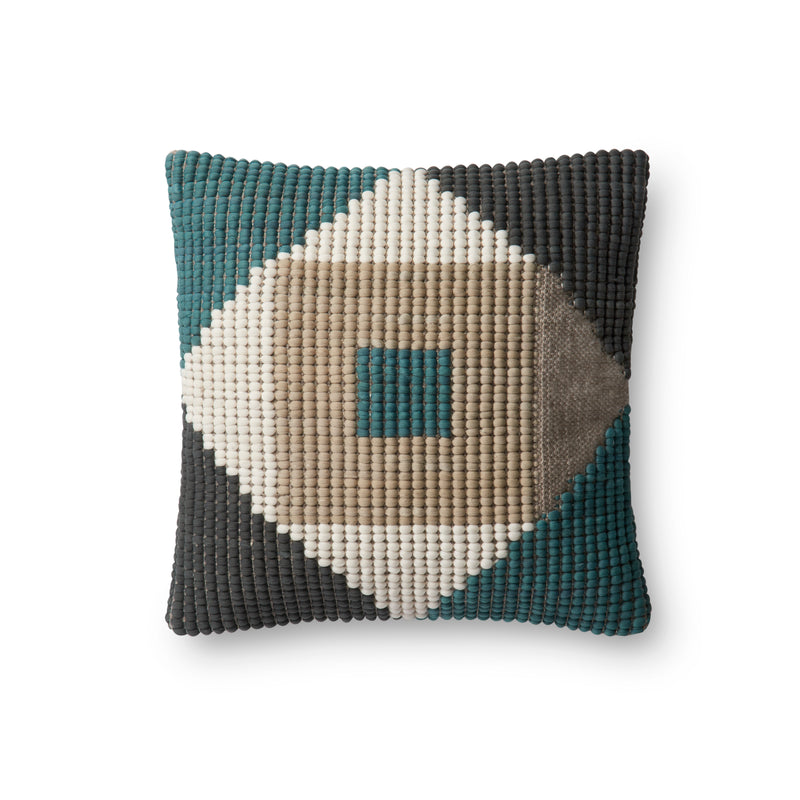 media image for Teal & Multi Indoor/Outdoor Pillow by Loloi 217