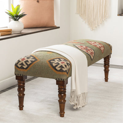 product image for Panja PAJ-003 Upholstered Bench in Dark Green by Surya 20