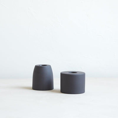 product image for petite ceramic taper holders in smoke 8 1