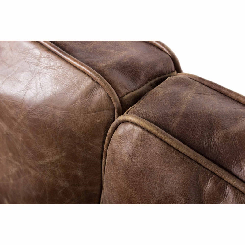 Shop Darlington Sofa Grazed Brown Leather Burke Decor