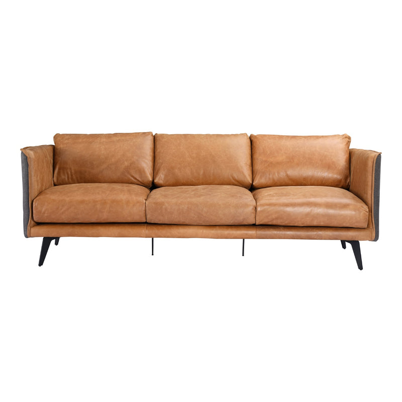 media image for Messina Leather Sofa Cigare Tan Leather 3 276