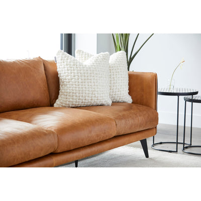 product image for Messina Leather Sofa Cigare Tan Leather 10 44