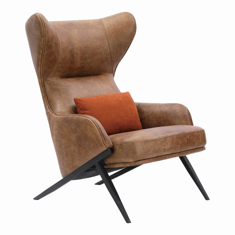 media image for Amos Leather Accent Chair Open Road Brown Leather 2 241