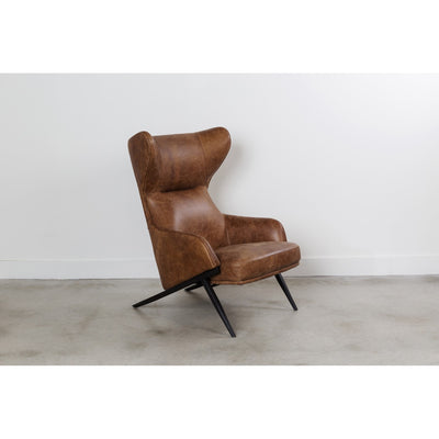 product image for Amos Leather Accent Chair Open Road Brown Leather 7 48