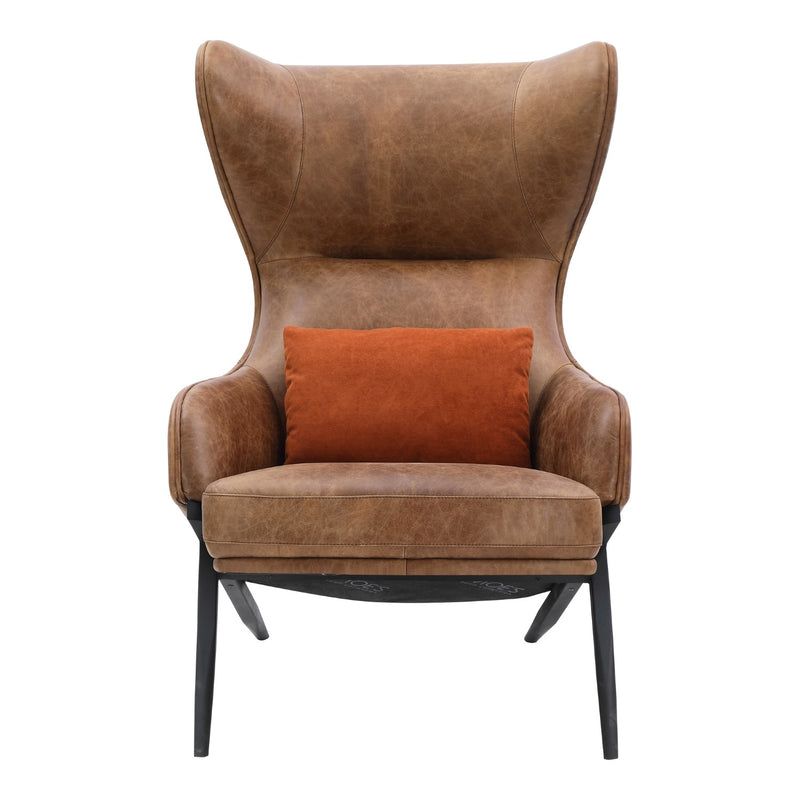 media image for Amos Leather Accent Chair Open Road Brown Leather 1 274