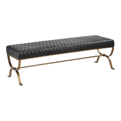 product image for Teatro Bench Onyx Black Leather 2 78