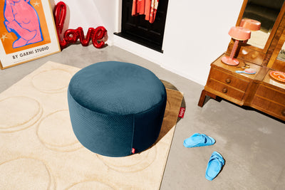 product image for Point Large Recycled Royal Velvet Pouf 41