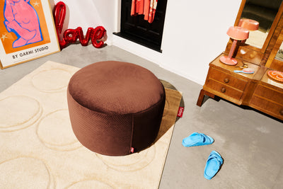 product image for Point Large Recycled Royal Velvet Pouf 20