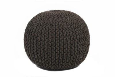 product image of hand knitted contemporary wool pouf black design by chandra rugs 1 563