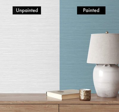 product image for Faux Grasscloth Paintable Peel & Stick Wallpaper in Off-White 12