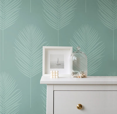 product image for Palm Leaf Paintable Peel & Stick Wallpaper in Off-White 92