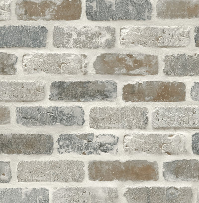 product image of Washed Faux Brick Prepasted Wallpaper Neutral by Seabrook 526