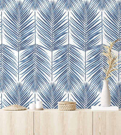 product image for Paradise Palm Prepasted Wallpaper Coastal Blue by Seabrook 63