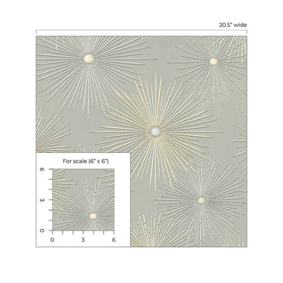 product image for Starburst Geo Prepasted Wallpaper in Smoke 70