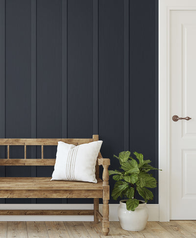 product image for Faux Board and Batten Prepasted Wallpaper in Dark Blue by Seabrook 21